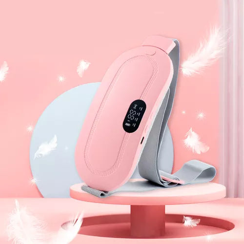 Massageador elétrico para cólicas menstruais com cinto vibratório e aquecedor para alívio da dor