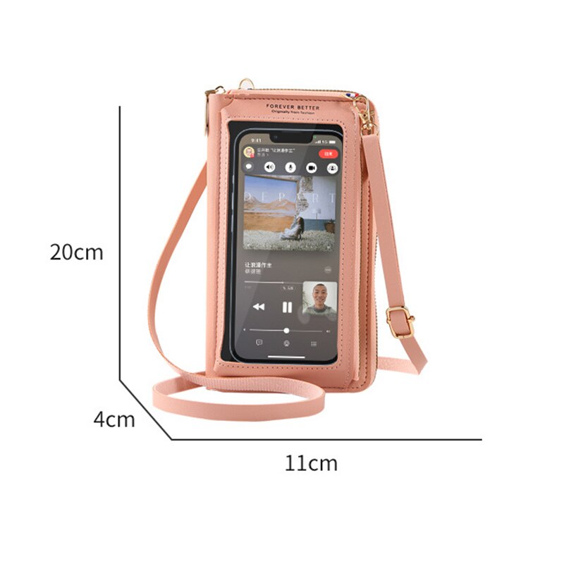 Bolsa Transversal Feminina Porta Celular com Touchscreen